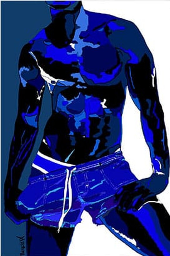 David — Blue, Canvas, by Marquis Leo